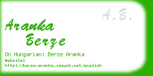 aranka berze business card